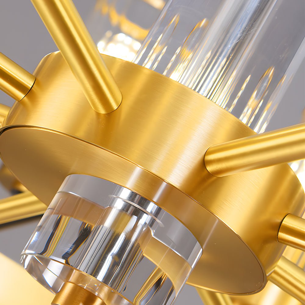 Round Molecular Glass Chandelier — Copper and Crystal, E14, 6-Light / 12-Light / 16-Light, Modern Postmodern