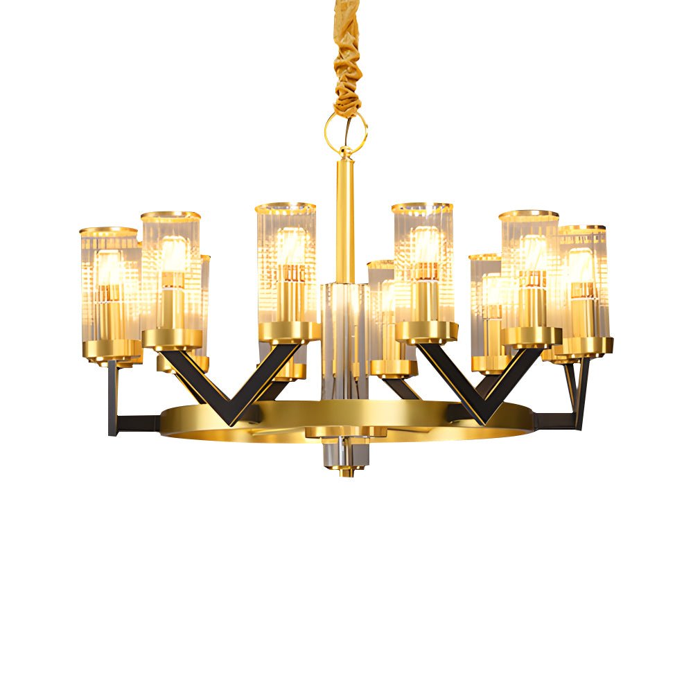 Round Molecular Glass Chandelier — Copper and Crystal, E14, 6-Light / 12-Light / 16-Light, Modern Postmodern
