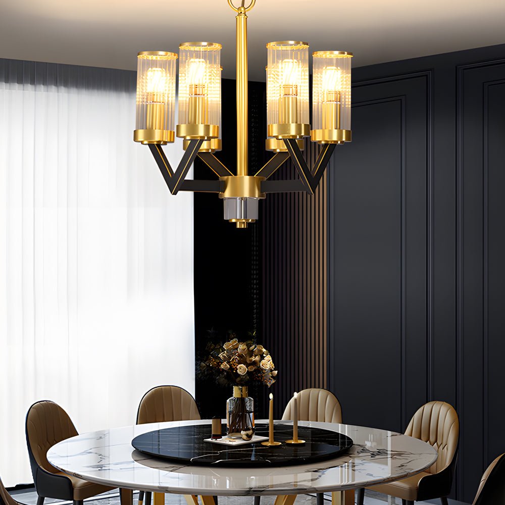Round Molecular Glass Chandelier — Copper and Crystal, E14, 6-Light / 12-Light / 16-Light, Modern Postmodern