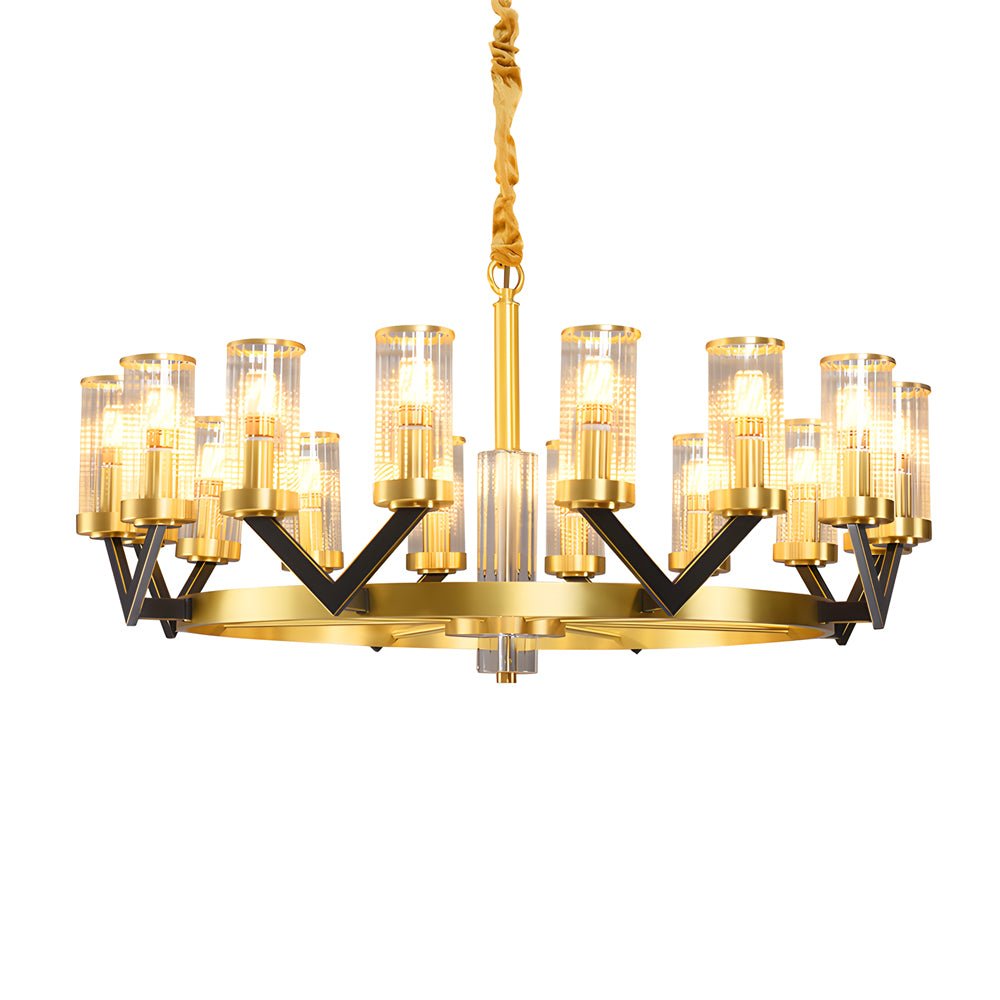 Round Molecular Glass Chandelier — Copper and Crystal, E14, 6-Light / 12-Light / 16-Light, Modern Postmodern