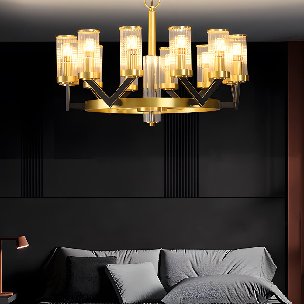 Round Molecular Glass Chandelier — Copper and Crystal, E14, 6-Light / 12-Light / 16-Light, Modern Postmodern