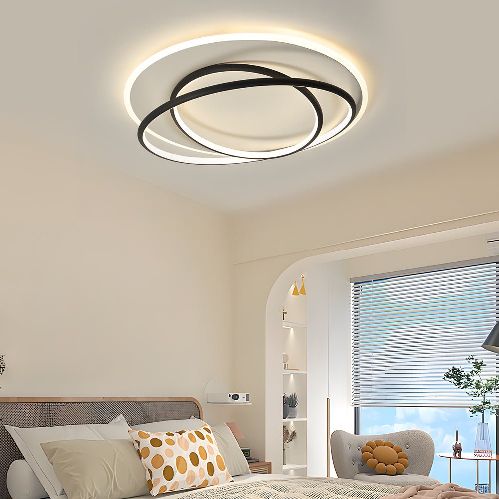 Round Ring LED Flush Mount — Aluminum & Acrylic, Three-Step Dimming, 3000K/4500K/6000K, 15.7"–23.6"