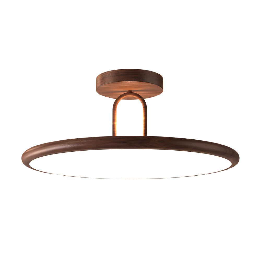 round semi flush mount ceiling light with wood grain finish available in 157 and 197 inches