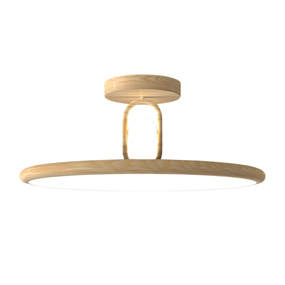 round semi flush mount ceiling light with wood grain finish available in 157 and 197 inches