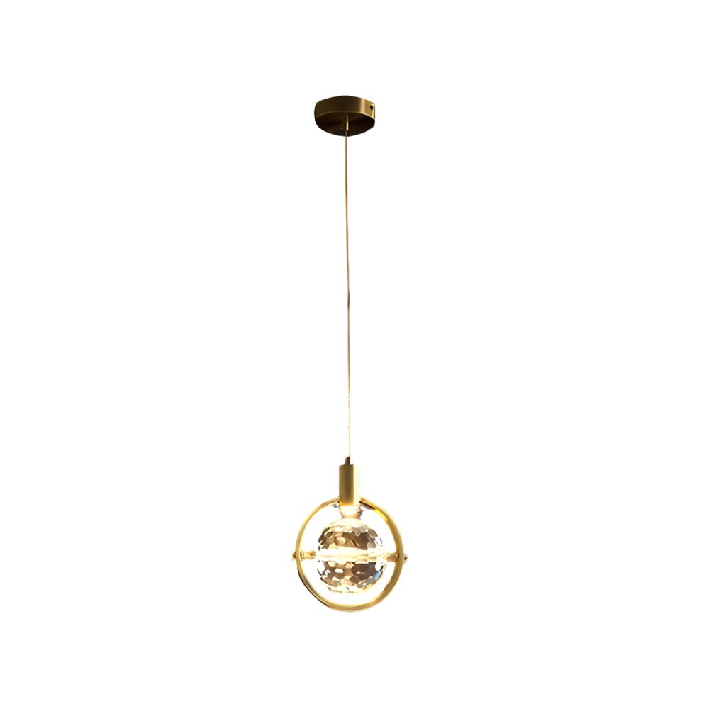 Round & Semicircle Crystal Ball Mini Pendant — Iron and Crystal, LED GU10, 3000K Warm White, 7.9" Diameter