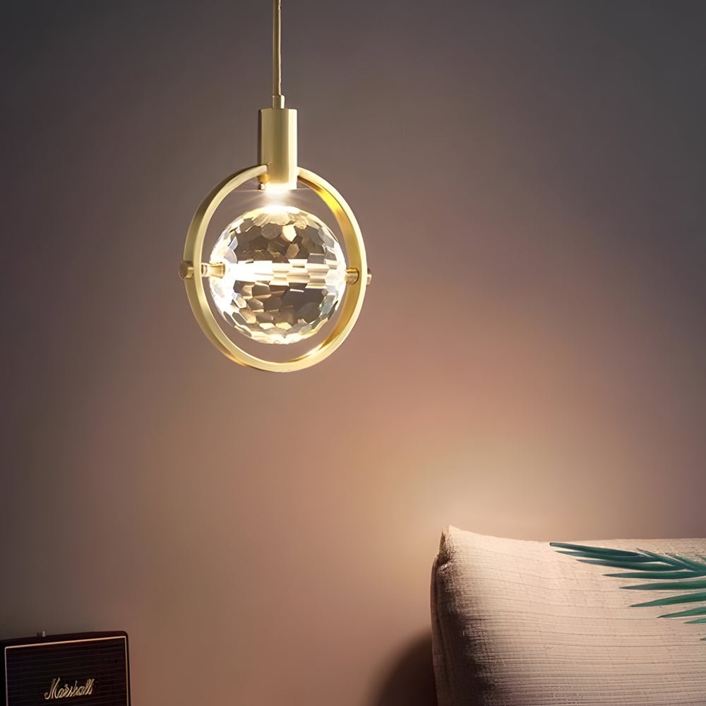 Round & Semicircle Crystal Ball Mini Pendant — Iron and Crystal, LED GU10, 3000K Warm White, 7.9" Diameter