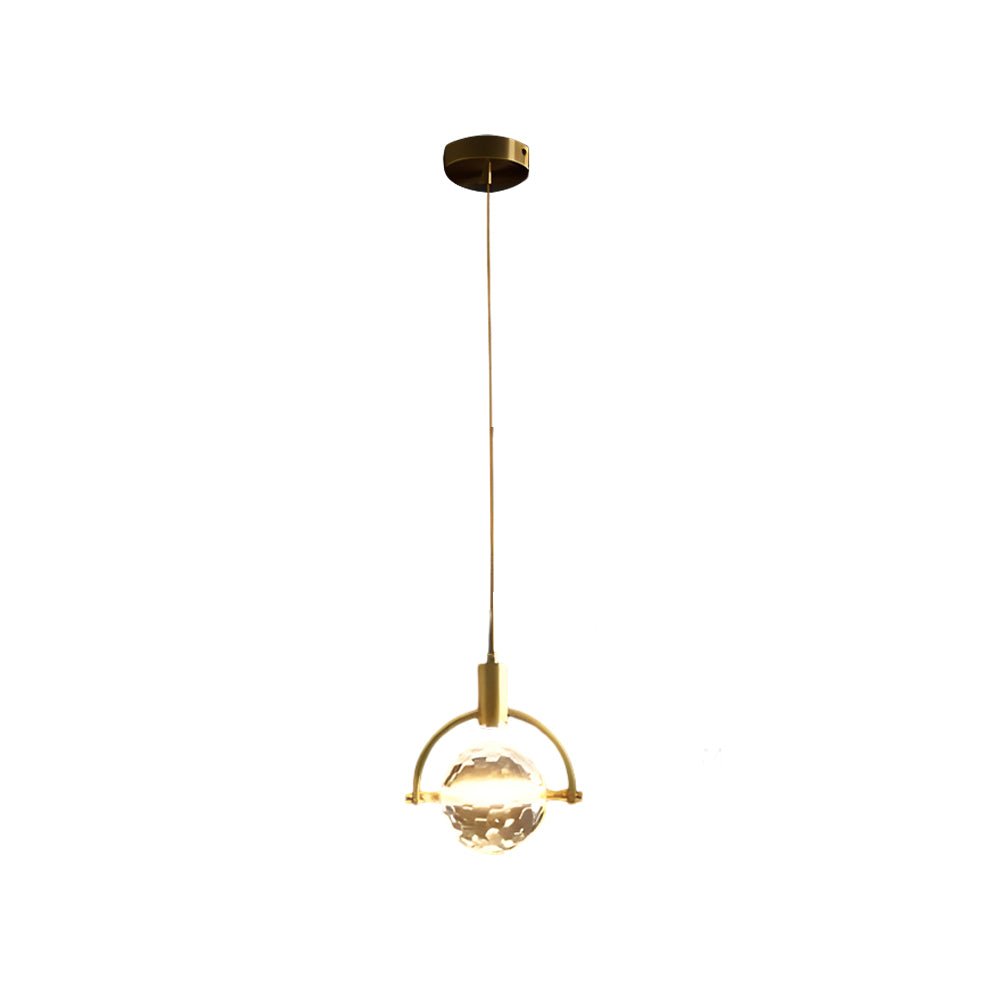 Round & Semicircle Crystal Ball Mini Pendant — Iron and Crystal, LED GU10, 3000K Warm White, 7.9" Diameter