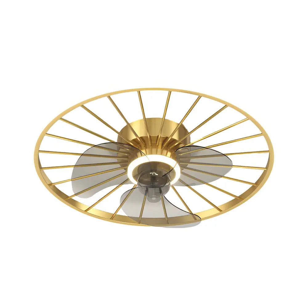Nordic Modern Ceiling Fan and Light with Round Silent Mute and Three-Step Dimming Luxe