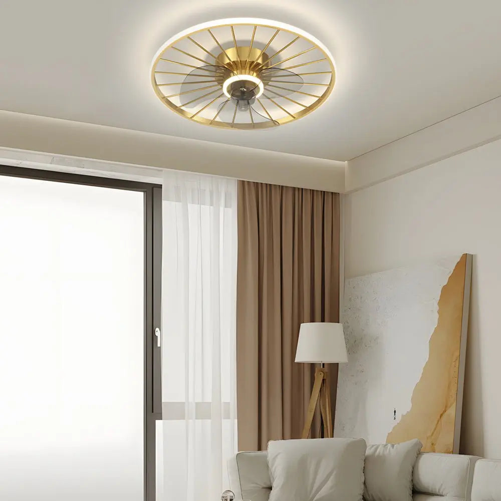 Nordic Modern Ceiling Fan and Light with Round Silent Mute and Three-Step Dimming Luxe