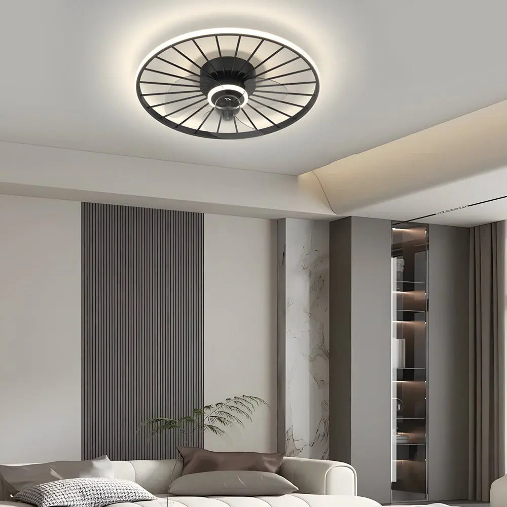 Nordic Modern Ceiling Fan and Light with Round Silent Mute and Three-Step Dimming Luxe