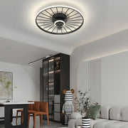 Nordic Modern Ceiling Fan and Light with Round Silent Mute and Three-Step Dimming Luxe
