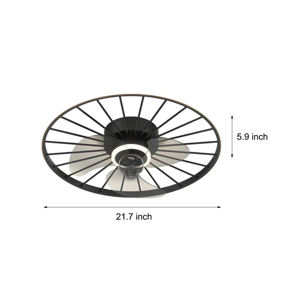 Nordic Modern Ceiling Fan and Light with Round Silent Mute and Three-Step Dimming Luxe