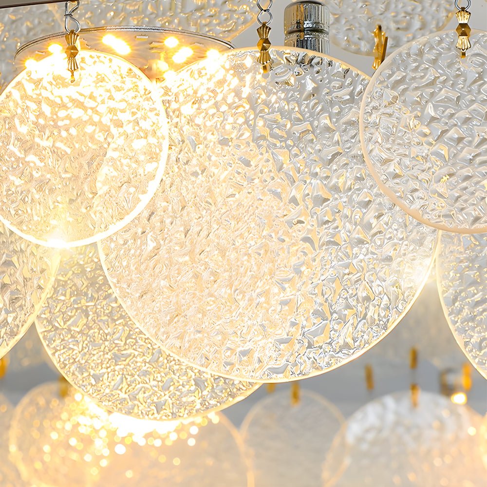 Seashell Round LED Flush Mount — Glass and Metal, 3-Step Dimming, 3000K / 4500K / 6000K, 13.8"–19.7"
