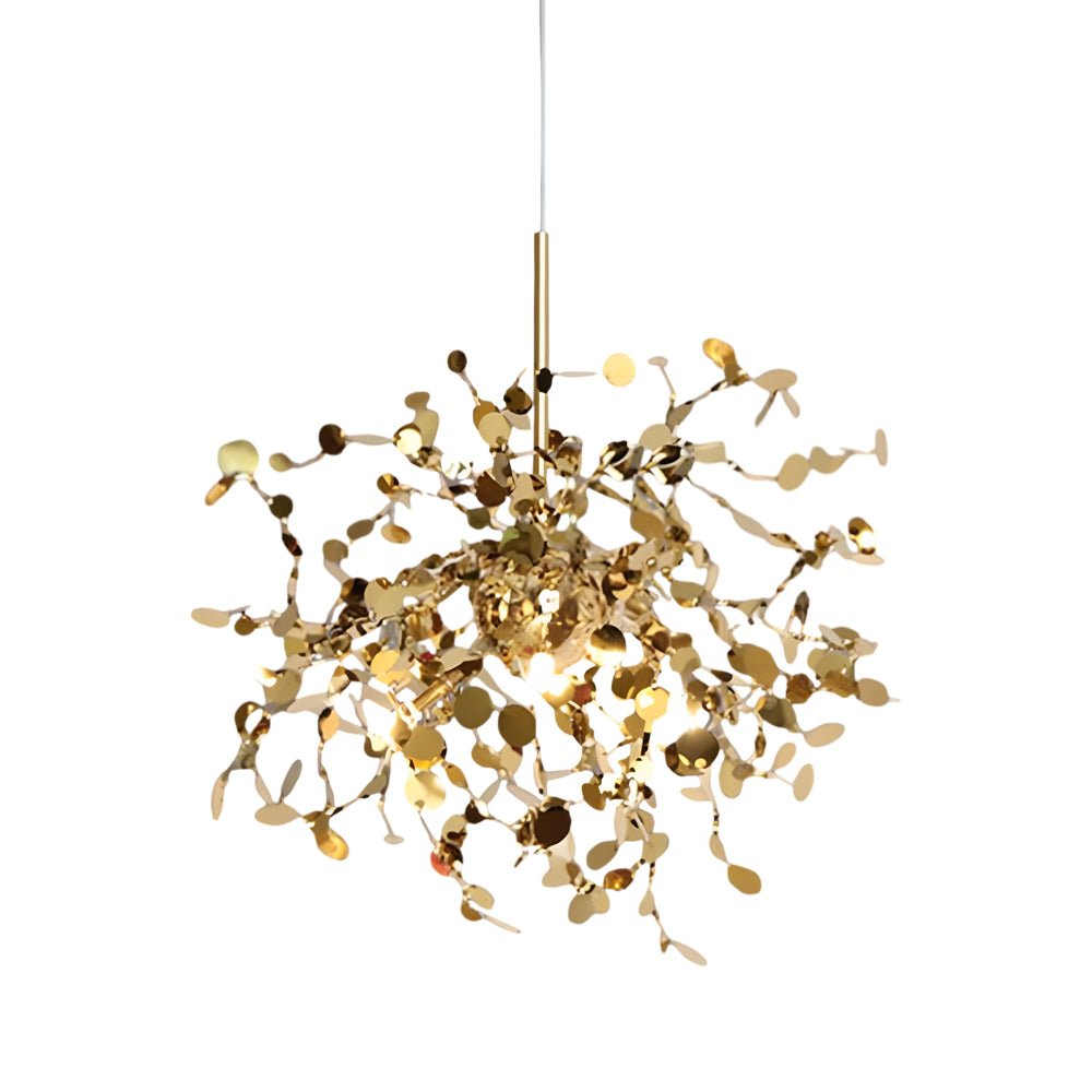 Dandelion Sphere Chandelier — Stainless Steel, 15.7" Diameter, 3000K Warm White, Adjustable 59.1" Cord