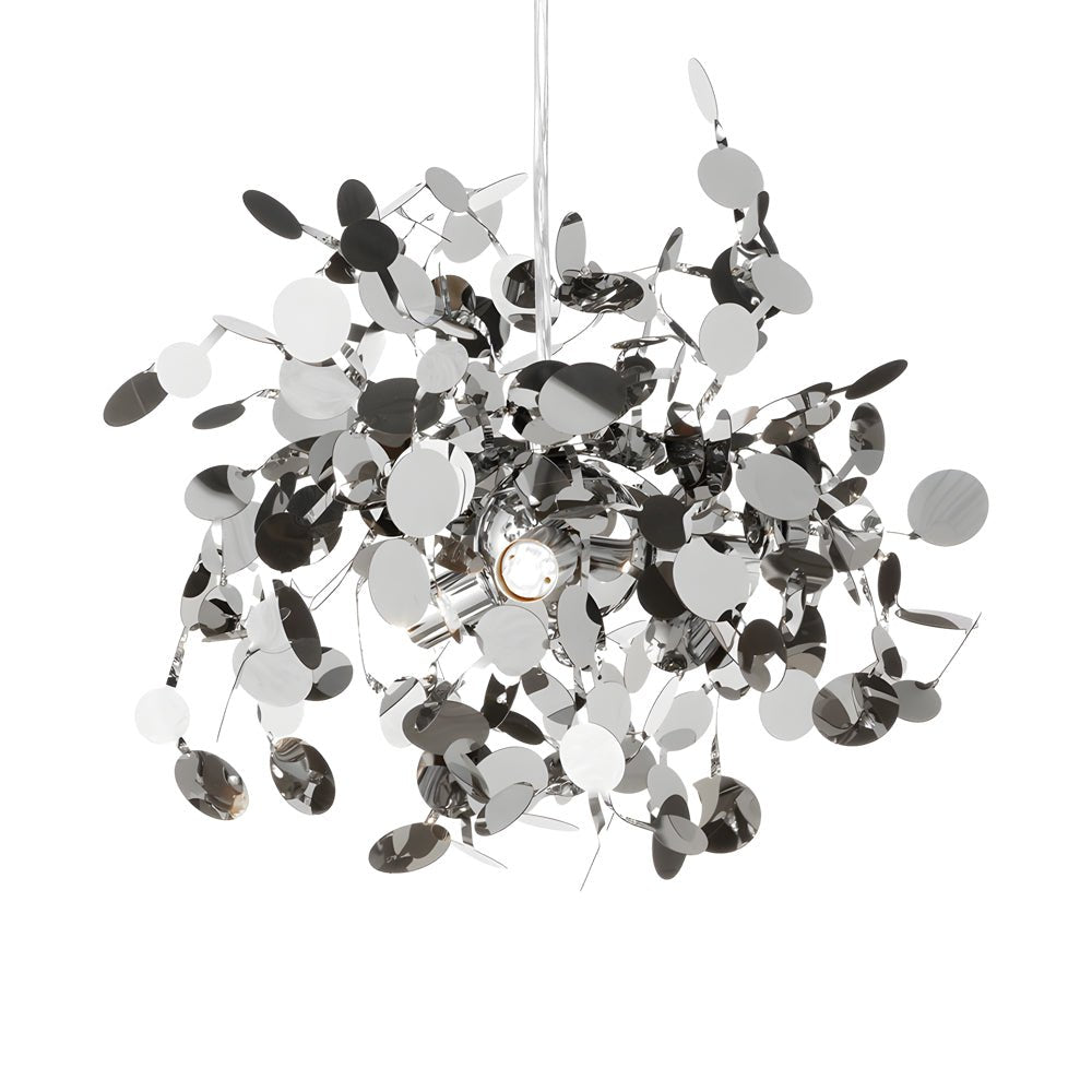 Dandelion Sphere Chandelier — Stainless Steel, 15.7" Diameter, 3000K Warm White, Adjustable 59.1" Cord