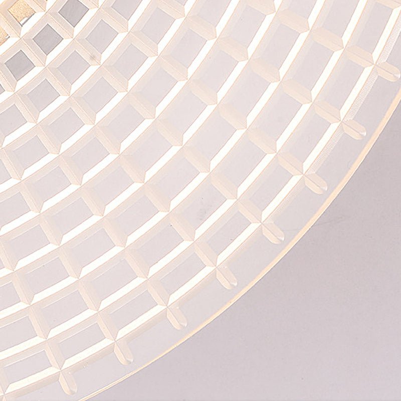Round Striped Grid Acrylic LED Wall Sconce — Iron, 4W, 8.7" Diameter, 3000K / 6000K
