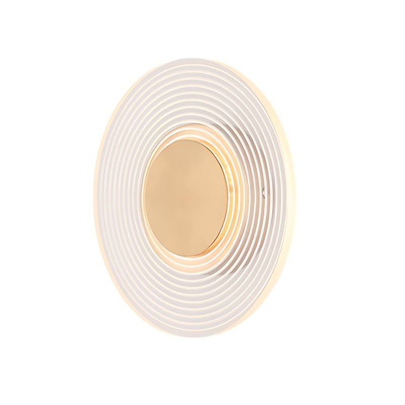 Round Striped Grid Acrylic LED Wall Sconce — Iron, 4W, 8.7" Diameter, 3000K / 6000K