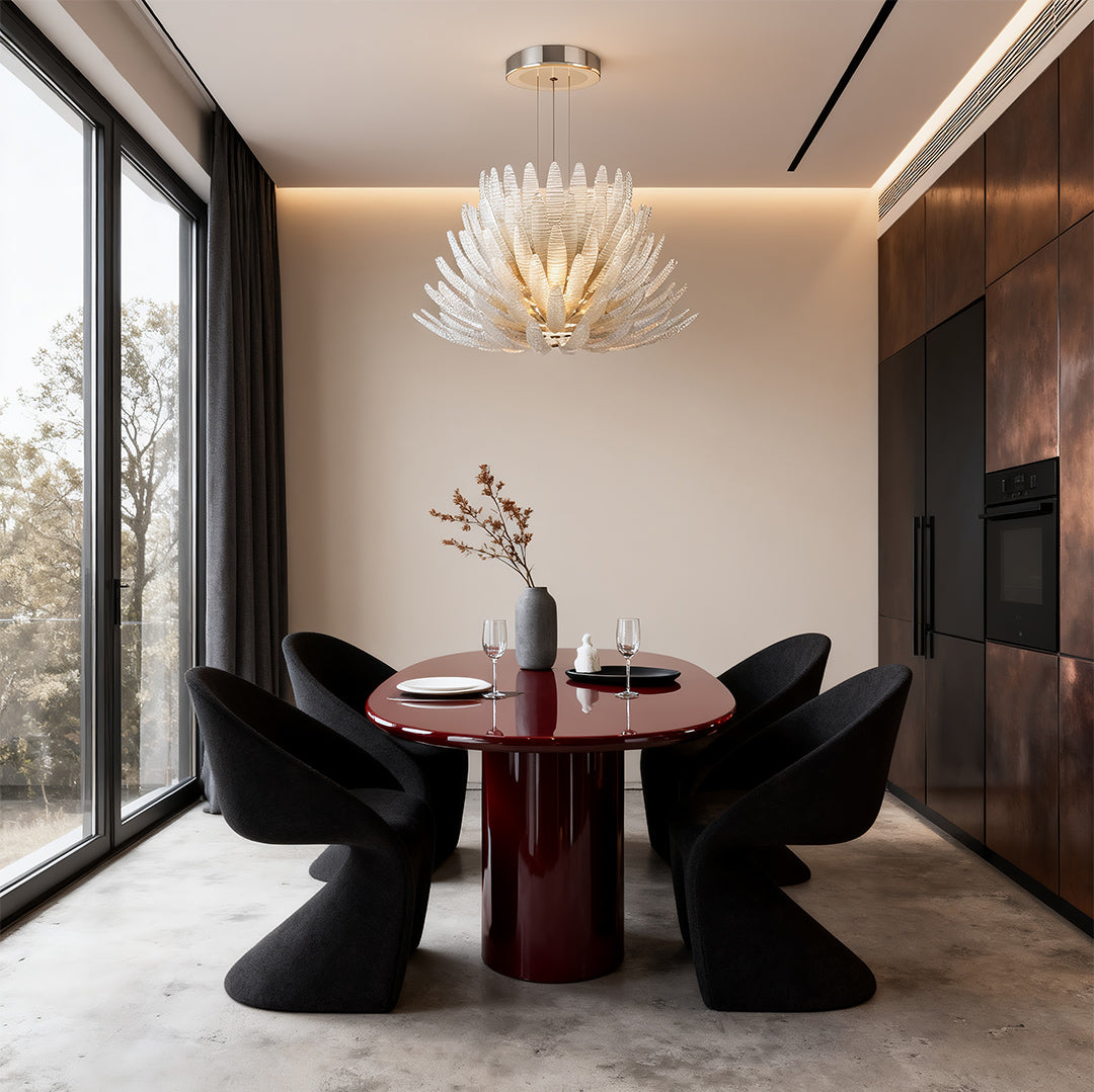 Art Deco Chandelier — Chrome Stainless Steel and Clear Glass, LED 3000K, 23.6" or 27.6", 59.1" Adjustable Chain