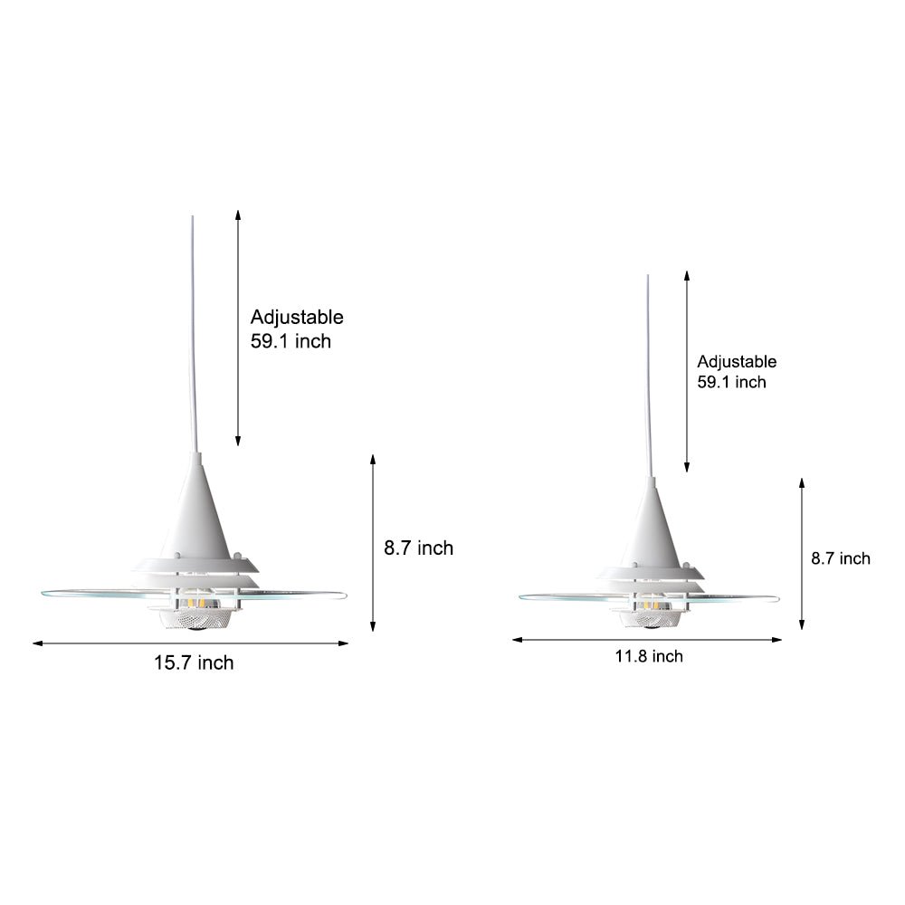 Modern Round Pendant Light — Transparent Glass, Chrome or White, 3-Step Dimming, 3000K/4500K/6000K