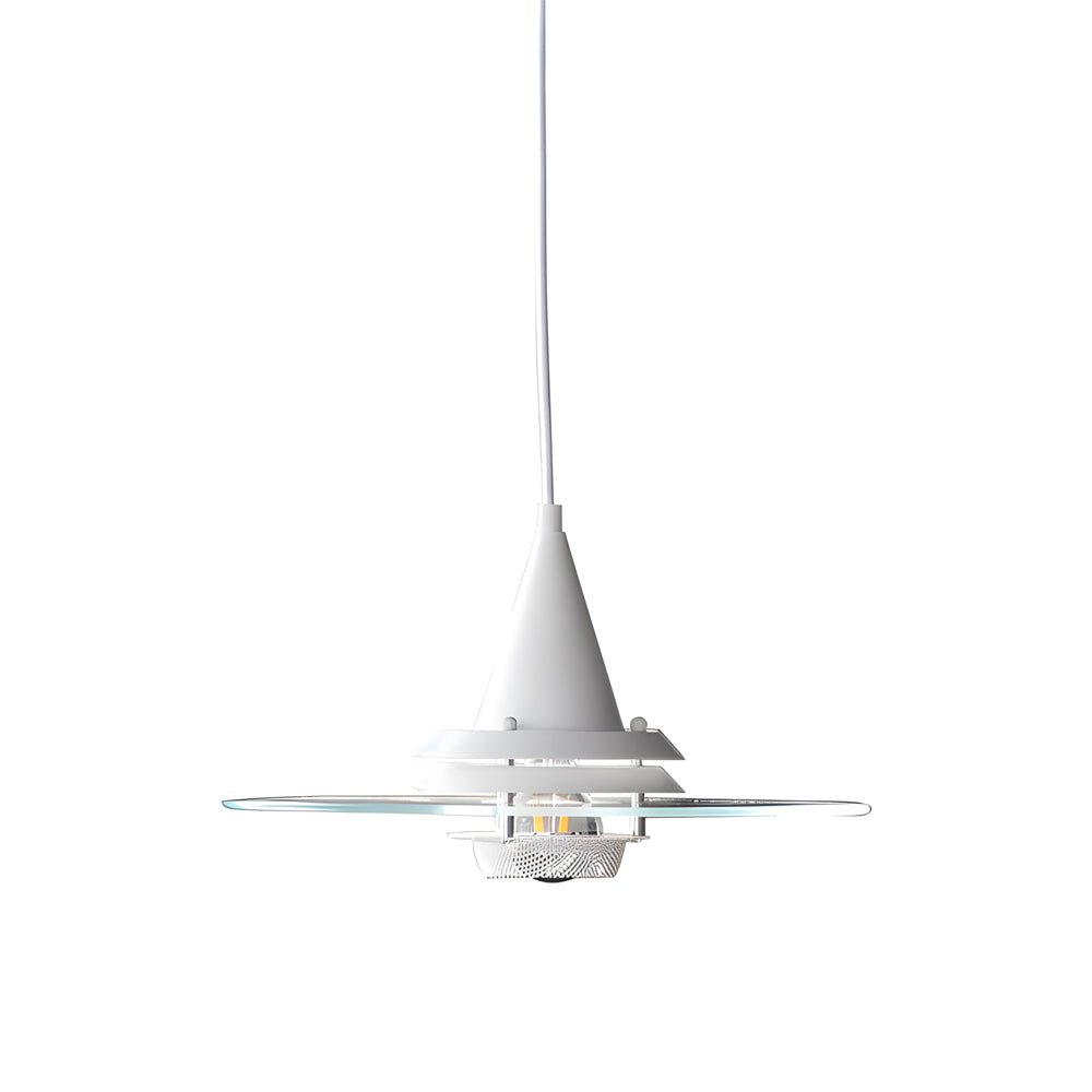 Modern Round Pendant Light — Transparent Glass, Chrome or White, 3-Step Dimming, 3000K/4500K/6000K