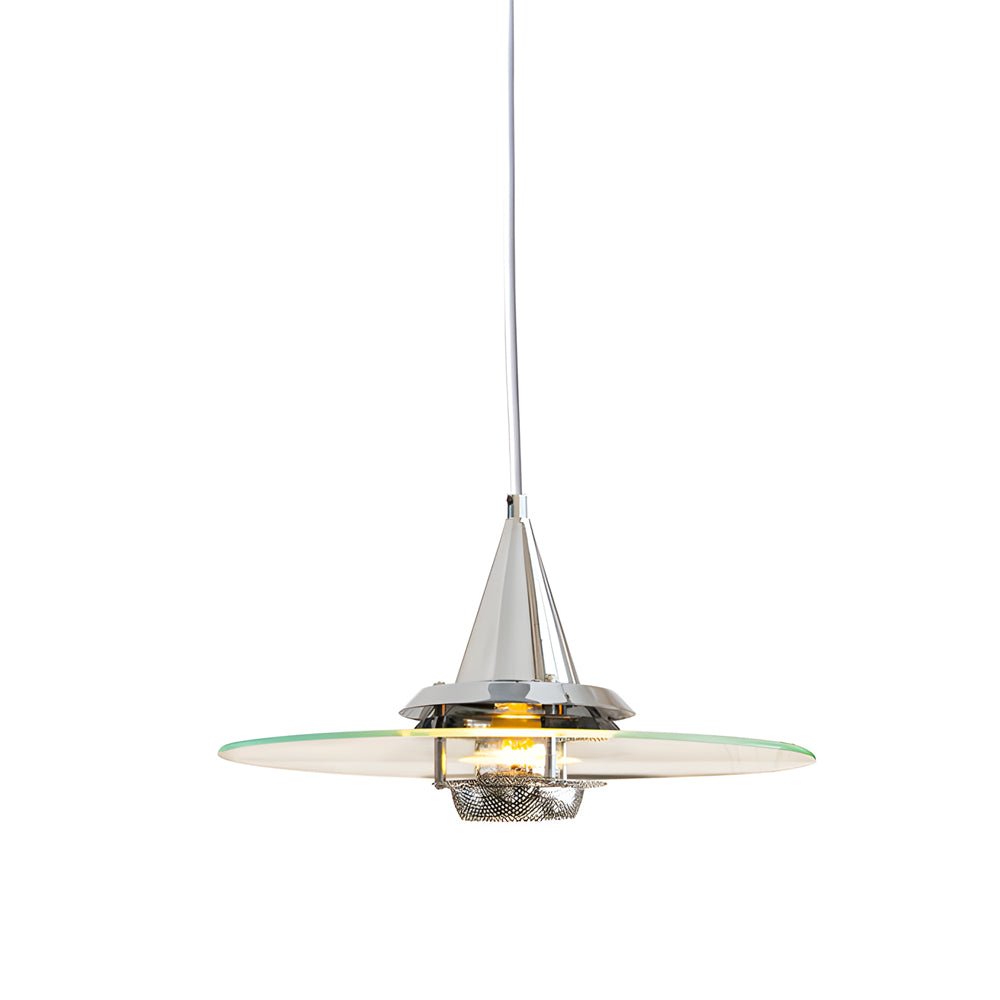 Modern Round Pendant Light — Transparent Glass, Chrome or White, 3-Step Dimming, 3000K/4500K/6000K