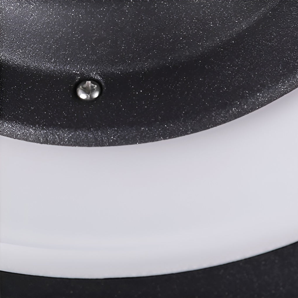 round ufo shaped led solar fence post lights with two color temperatures waterproof for outdoor use