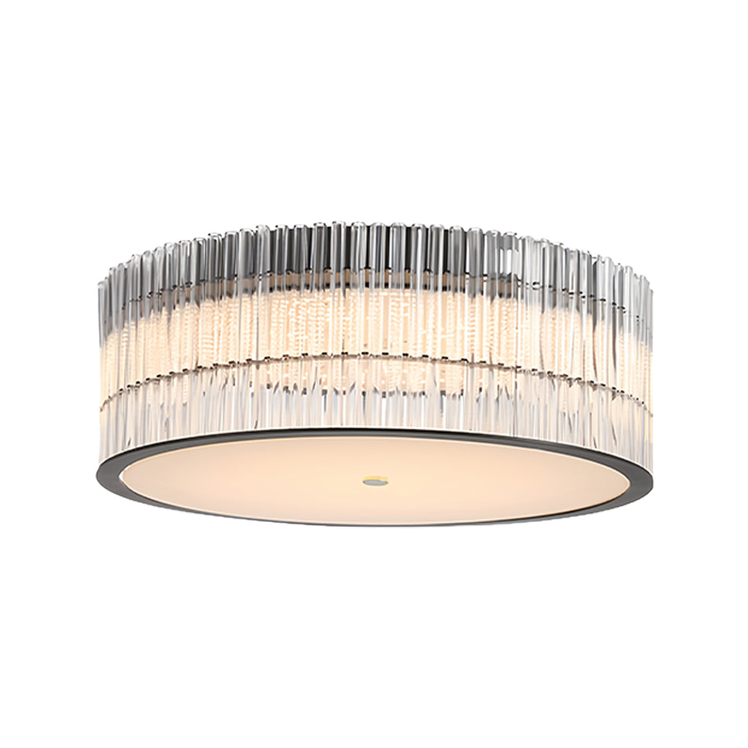 Minimalist Crystal Flush-Mount Ceiling Light — Glass Shade, Metal, 3000K Warm White, 38cm / 47cm