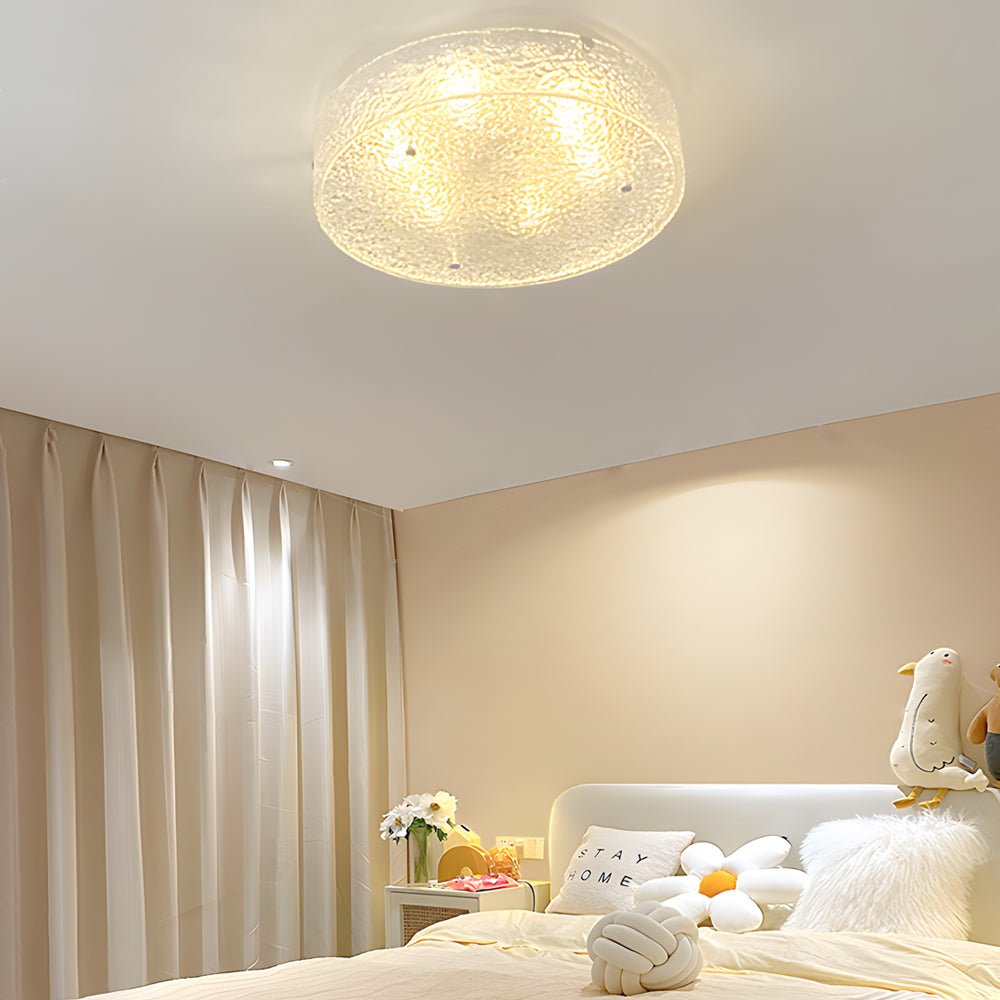 Water Ripple Round LED Flush Mount — Iron and Acrylic, 3000K Warm White, 15.7"–23.6"