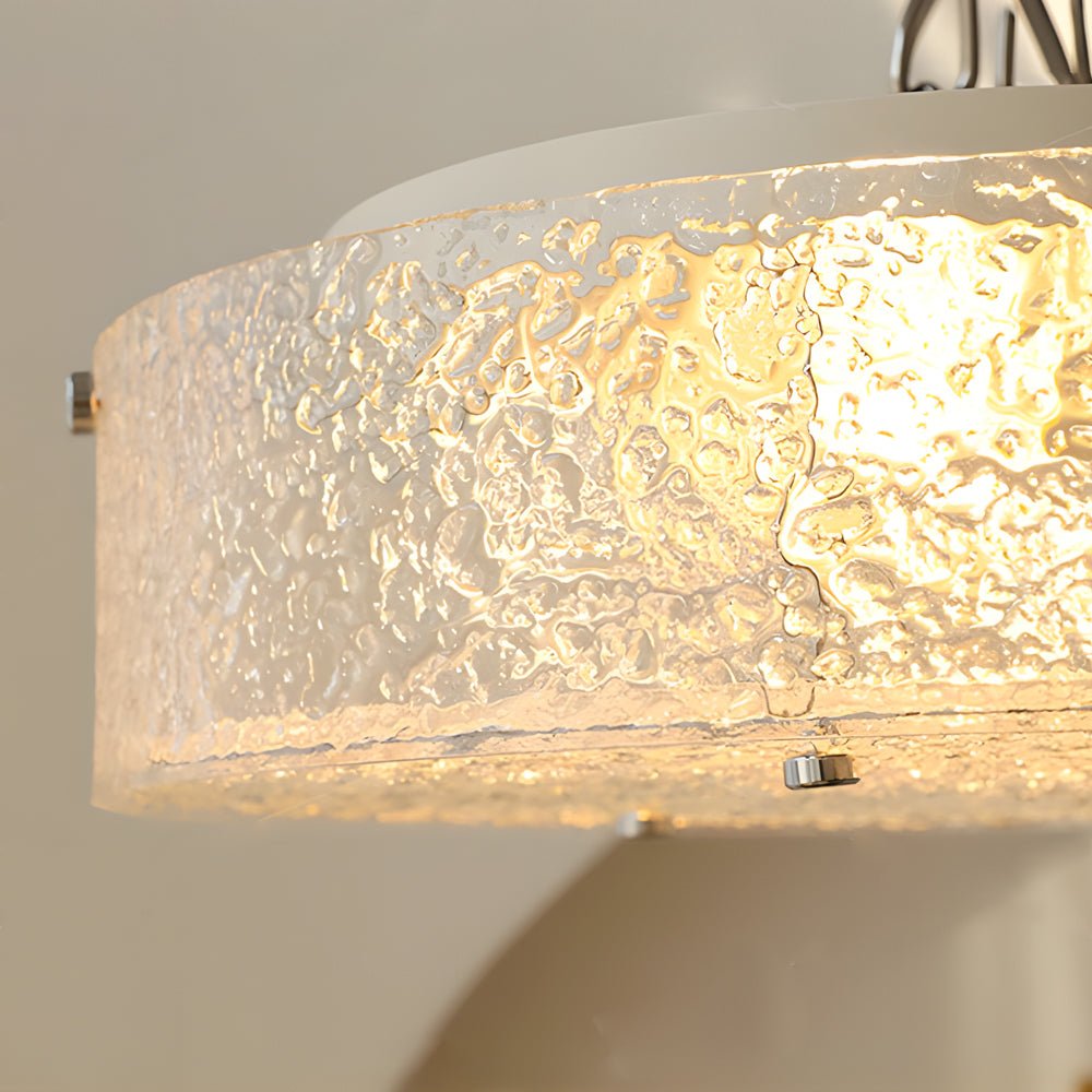 Water Ripple Round LED Flush Mount — Iron and Acrylic, 3000K Warm White, 15.7"–23.6"