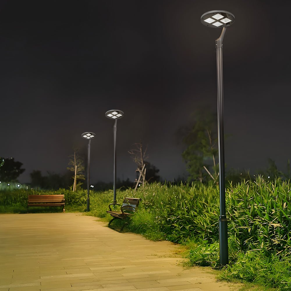 round waterproof led post top light with single or double arm options