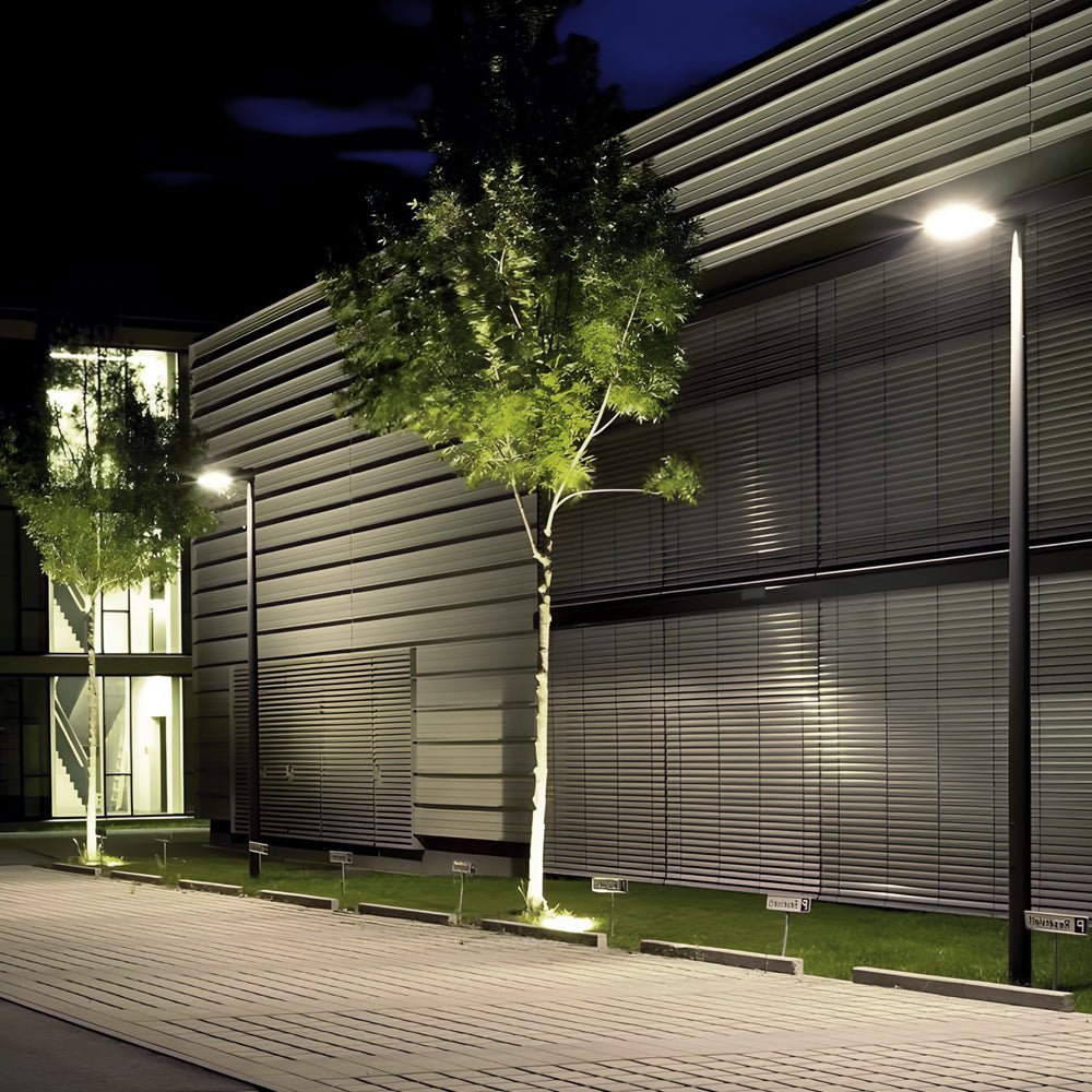 round waterproof led post top light with single or double arm options