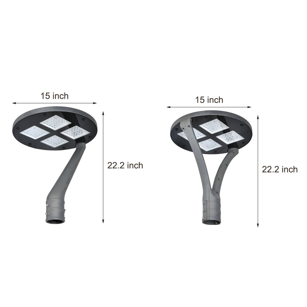round waterproof led post top light with single or double arm options