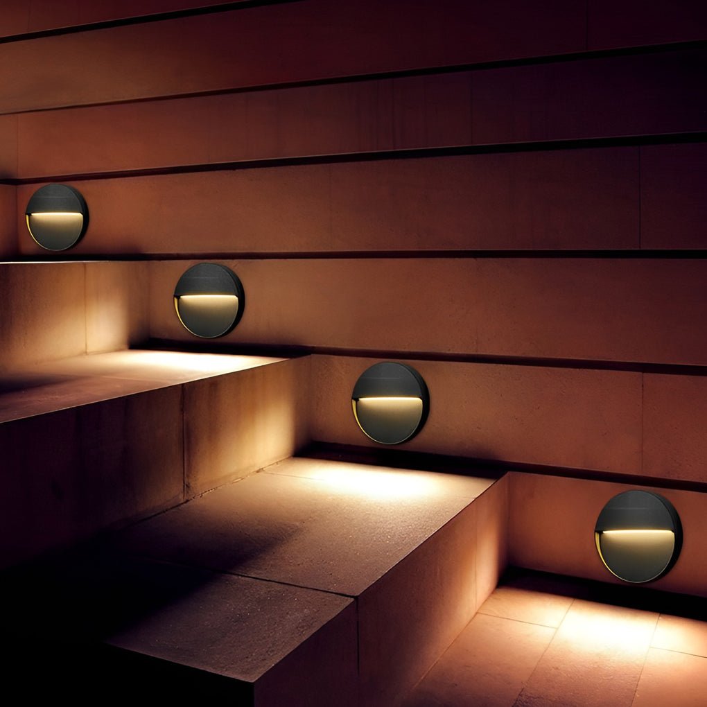round waterproof outdoor stair lights creative wall sconces for steps and stairways