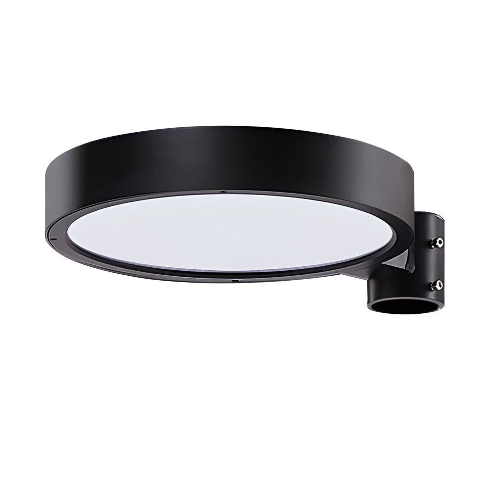 Round Solar LED Post Top Light — Aluminum & PMMA, Black, 20W Panel, IP65, Remote Control