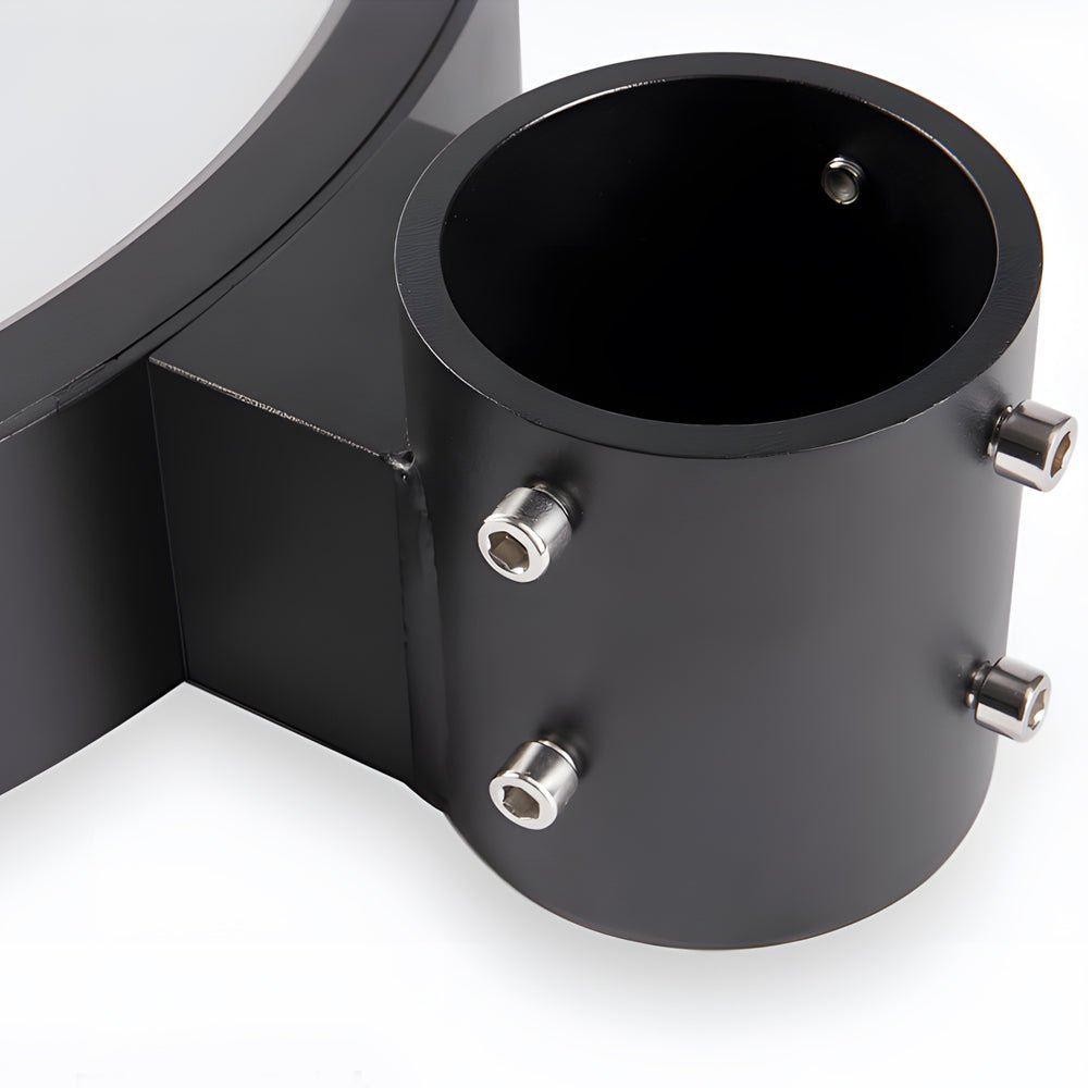 Round Solar LED Post Top Light — Aluminum & PMMA, Black, 20W Panel, IP65, Remote Control