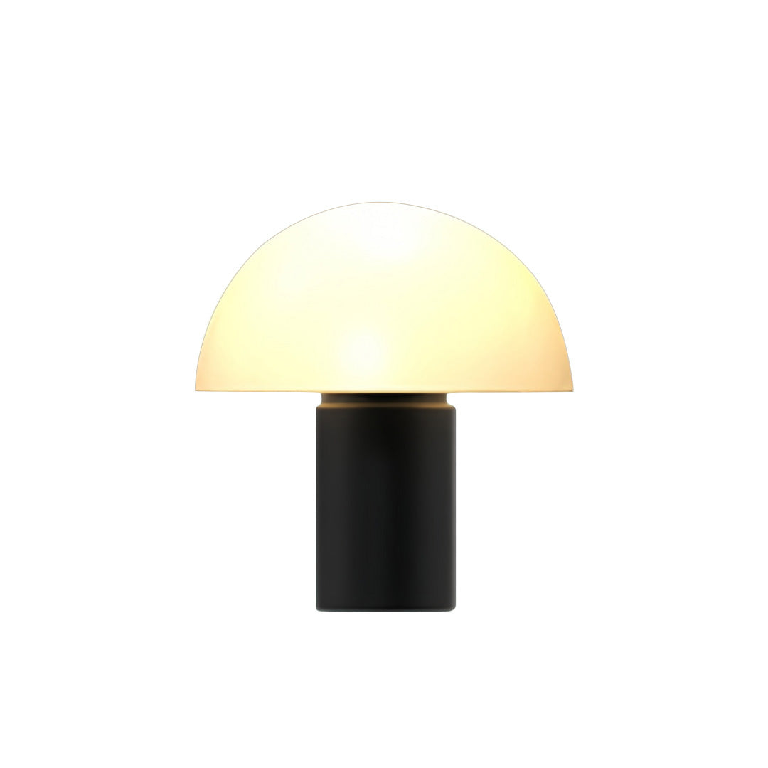 Geometric Hemisphere Outdoor Wall Sconce — Black Stainless Steel, Frosted Glass, 1-Light, IP65, Hardwired
