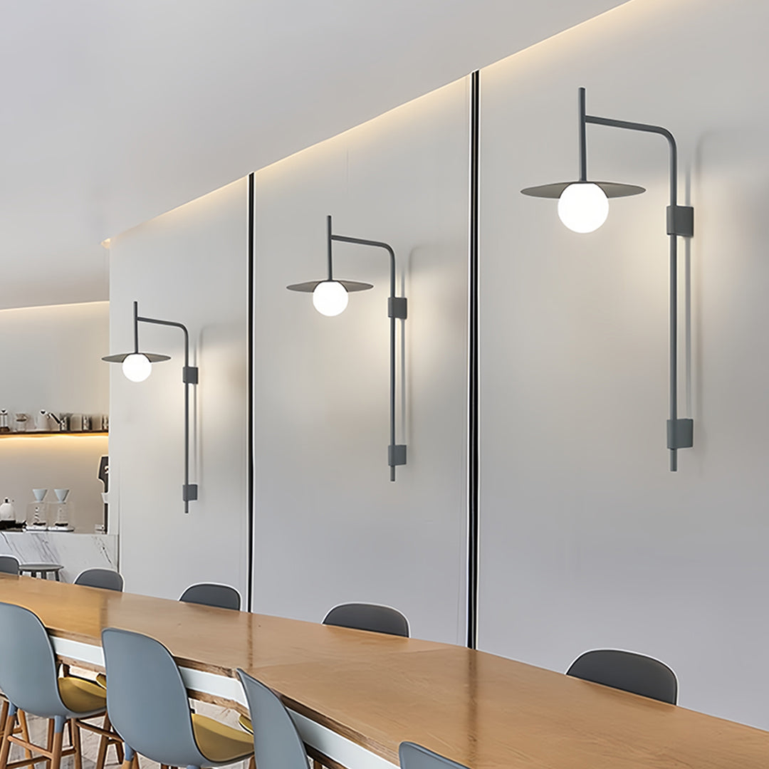 Modern Industrial Swing-Arm Wall Sconce — Frosted Glass, G9 LED, 12W Hardwired, Fixed or Adjustable