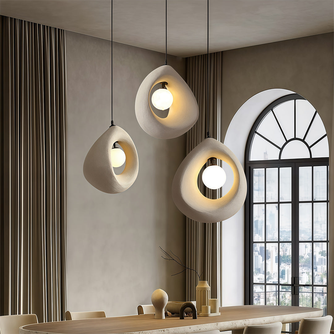 Wabi-Sabi Statement Pendant Light — PS Shade, G9, 59.1" Adjustable Cord, 12.6" × 13.8"