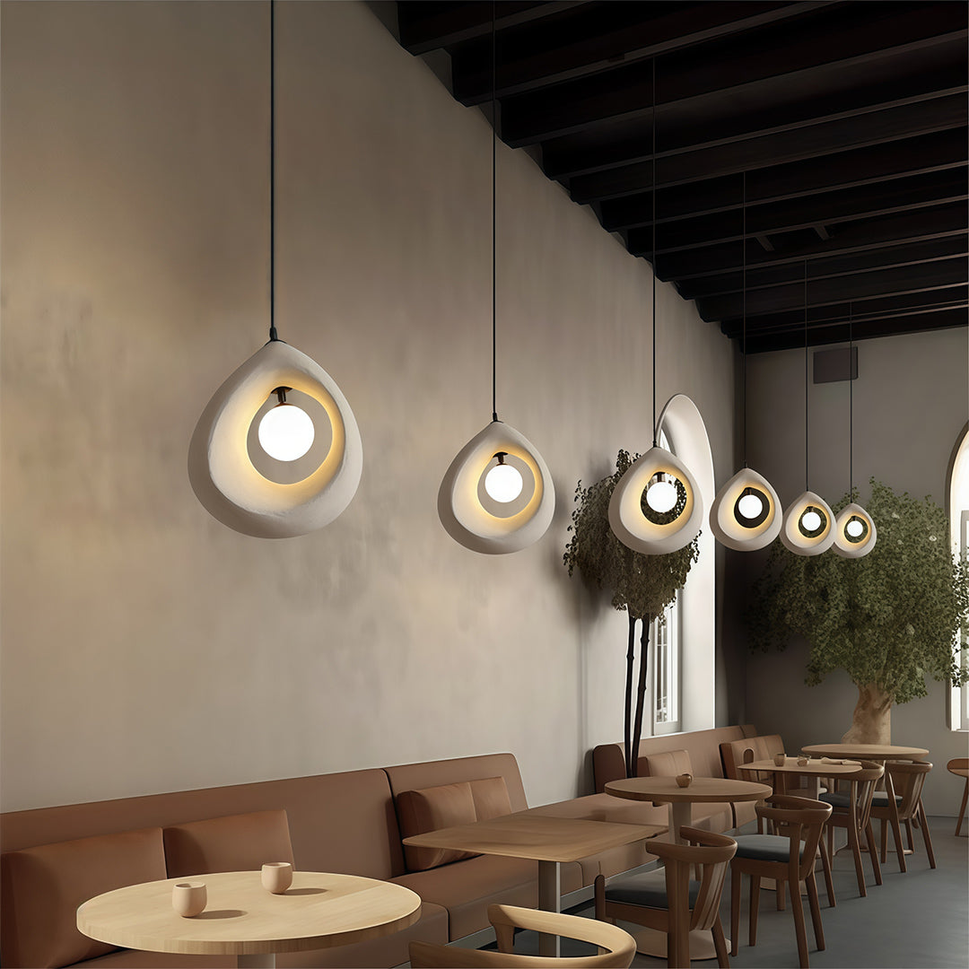 Wabi-Sabi Statement Pendant Light — PS Shade, G9, 59.1" Adjustable Cord, 12.6" × 13.8"