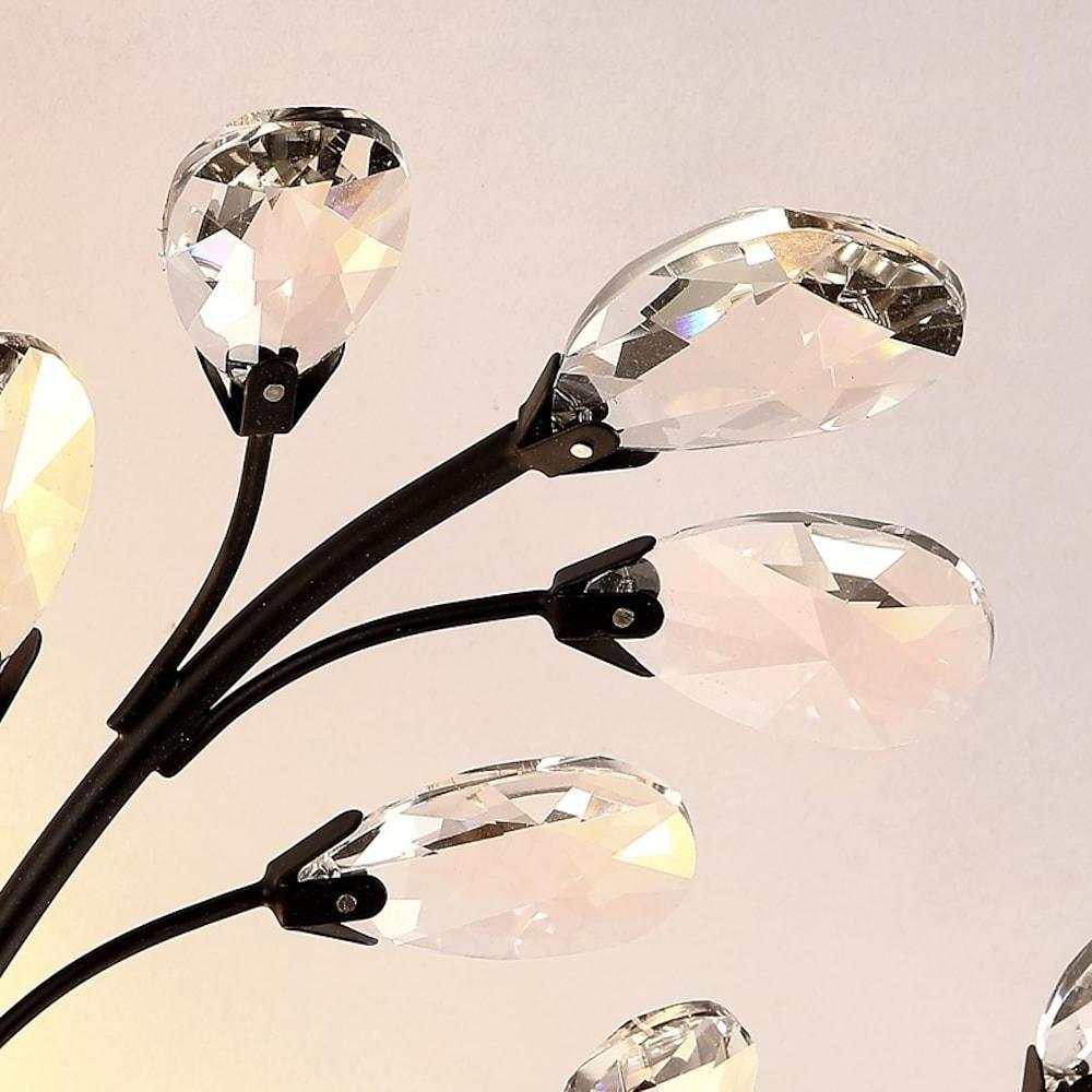 Crystal Flower Chandelier — Metal, Clear Crystal, E12/E14 LED, 4-, 5-, or 6-Light, 24" Diameter