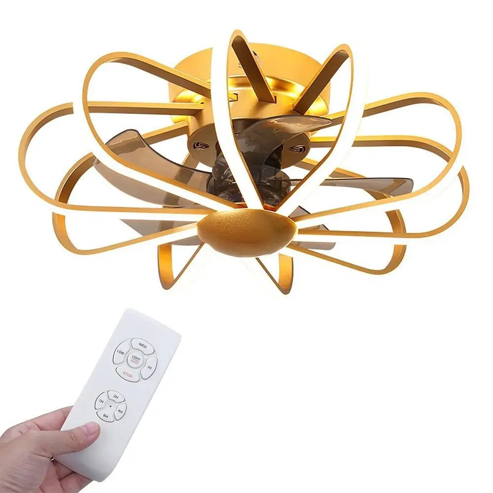Modern 5-Blade Ceiling Fans with Surrounding LED Lights Luxe