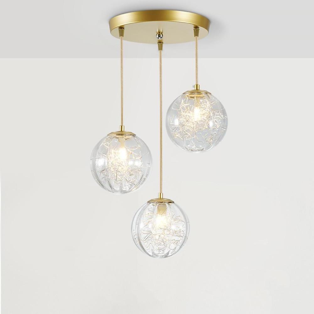 Glass Globe Multi-Light Pendant — Clear Glass, 6" Diameter, Adjustable 39" Cord