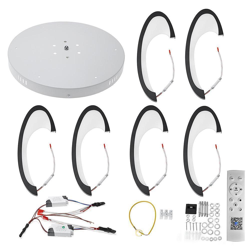 Geometric Flower LED Flush-Mount Ceiling Light — Acrylic & Aluminum, 3-Step Dimming, 3000K–7000K, 3-Light / 6-Light / 12-Light
