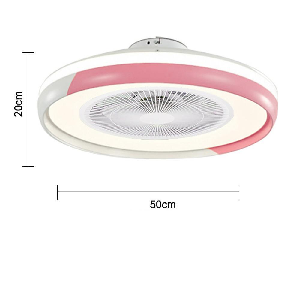 Bladeless Circular Flush Mount Ceiling Fan with Dimmable Light and Remote Control