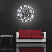 Woven Sphere Pendant Light — Stainless Steel Chrome, 42-Light LED, 12" Diameter, 20W, 3000K / 6000K