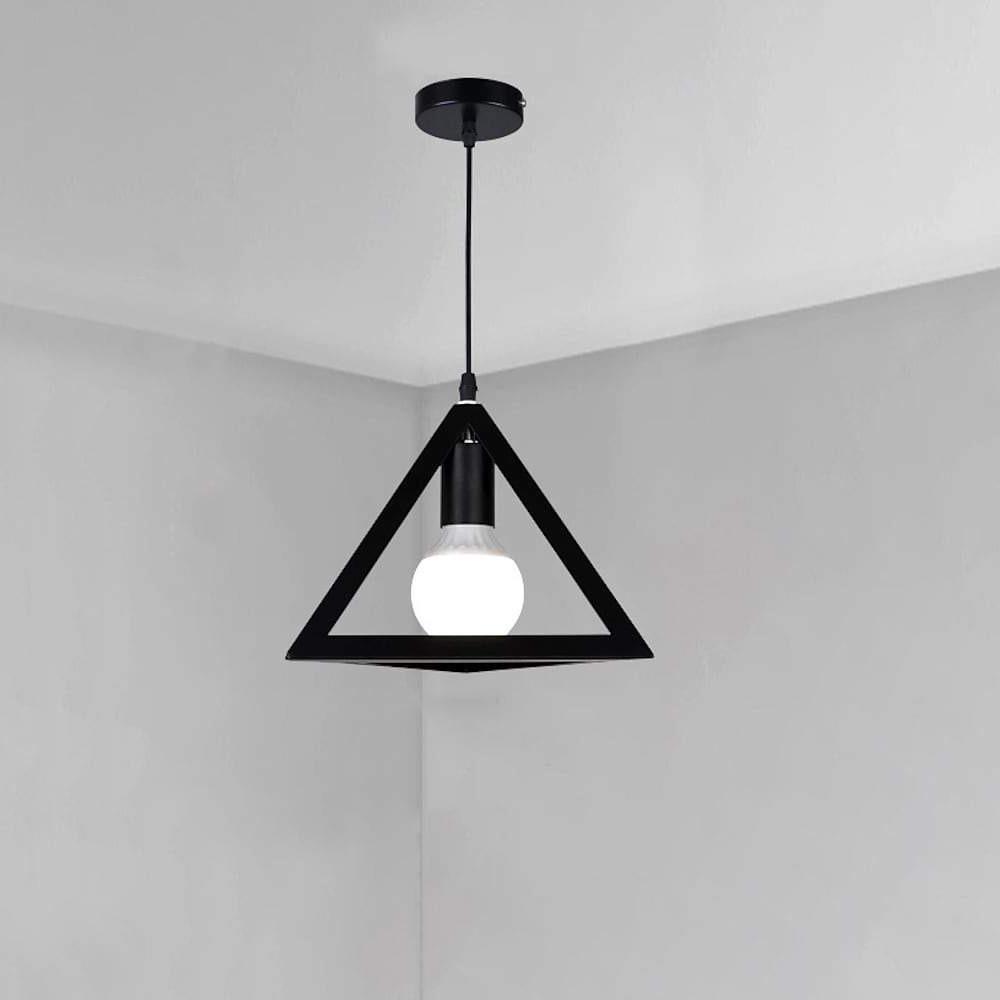 Geometric Multi-Light Pendant — Black Metal, Industrial Retro, Adjustable 59" Cord