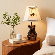 Charming European-Style Bear Table Lamp with Novelty Fabric Lampshade Luxe