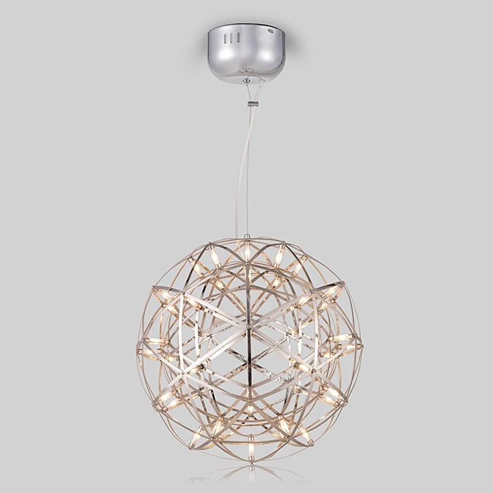 12-Inch Stainless Steel LED Endless Woven Sphere Pendant Light - Modern Design