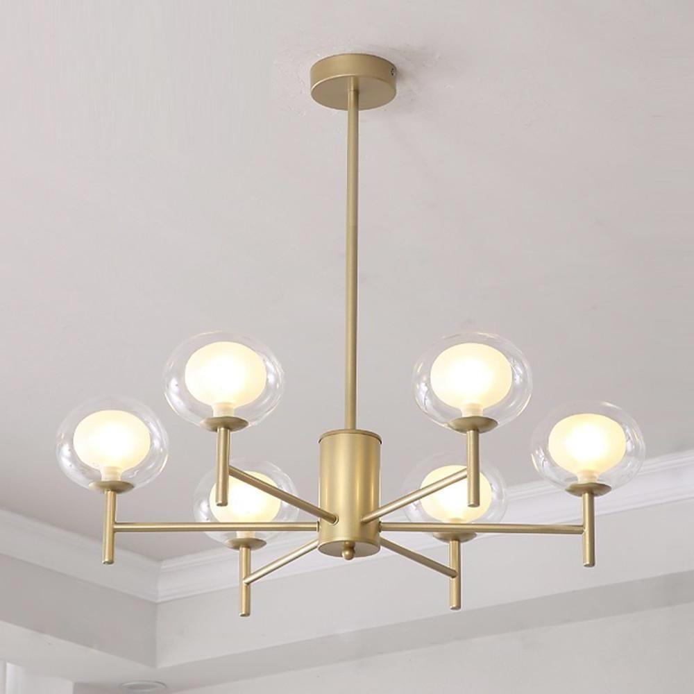 Sputnik Bubble Chandelier — Black or Gold Metal and Glass, 18-Light Industrial, 30" Diameter