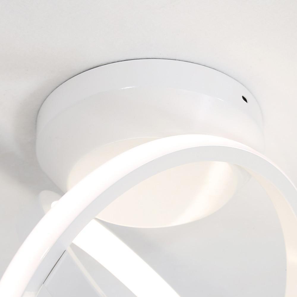 Interlaced Circles LED Flush-Mount Ceiling Light — Black Metal, 2-Light, 7.5W, 10" Diameter